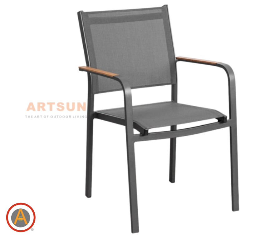 Breathable Design Stackable Dining Chairs for Backyard Chaises de salle à manger empilables de design respirant pour la cour