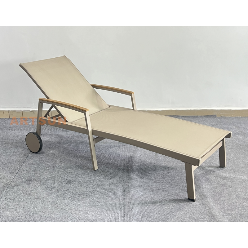 Piscine allongée en aluminium extérieur salon chaise à la plage avec accoudoir