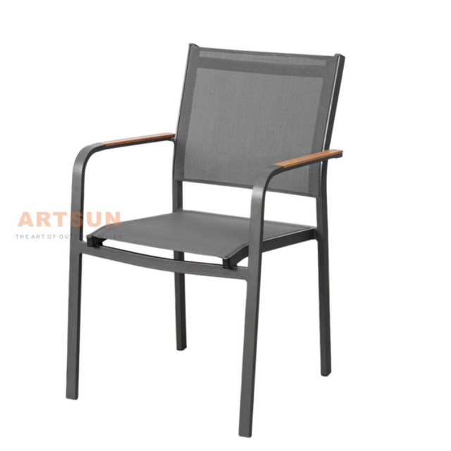 Chaises de salle à manger empilables de design respirant pour la cour