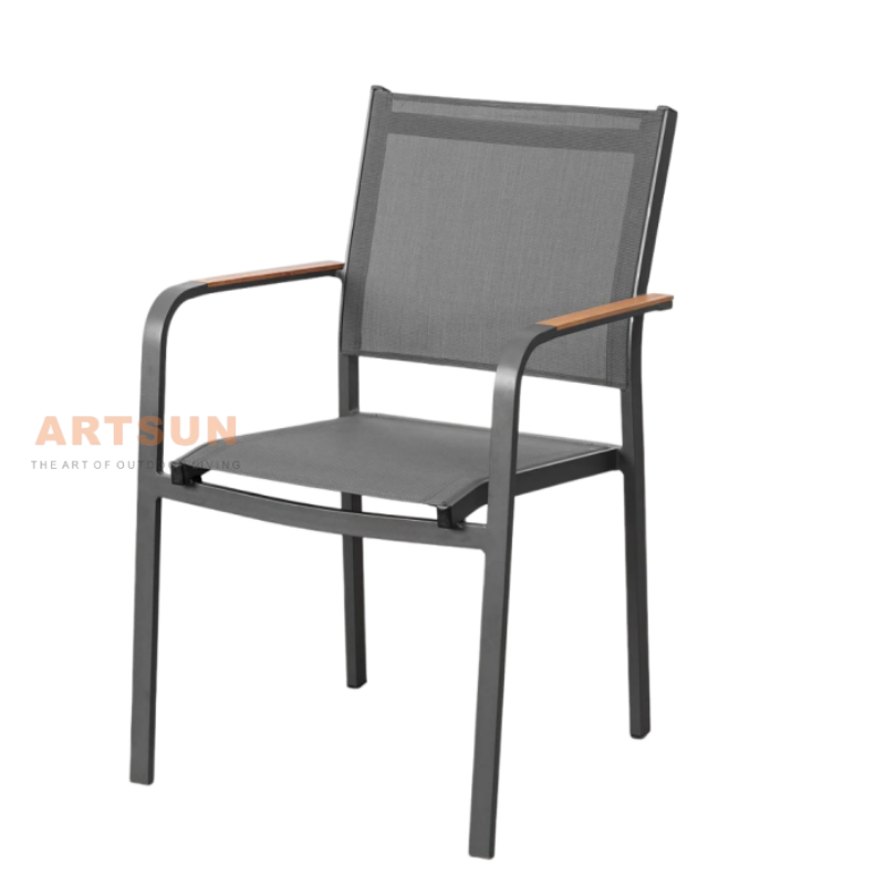 Chaises de salle à manger empilables de design respirant pour la cour