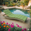Lounger de rotin allongé haut de gamme avec matelas pour les projets d'hospitalité de luxe