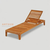 Lounger Sun Sun en teck solide avec dossier réglable pour une utilisation en plein air