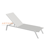 Lounger de plage en aluminium réglable pour la piscine et l'utilisation du patio