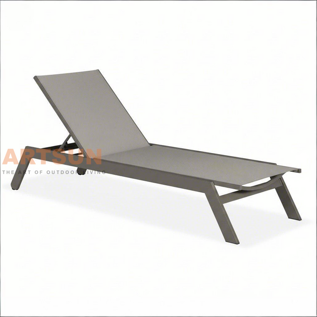 Chaise longue en aluminium Teslin à séchage rapide et respirante pour hôtels et centres de villégiature