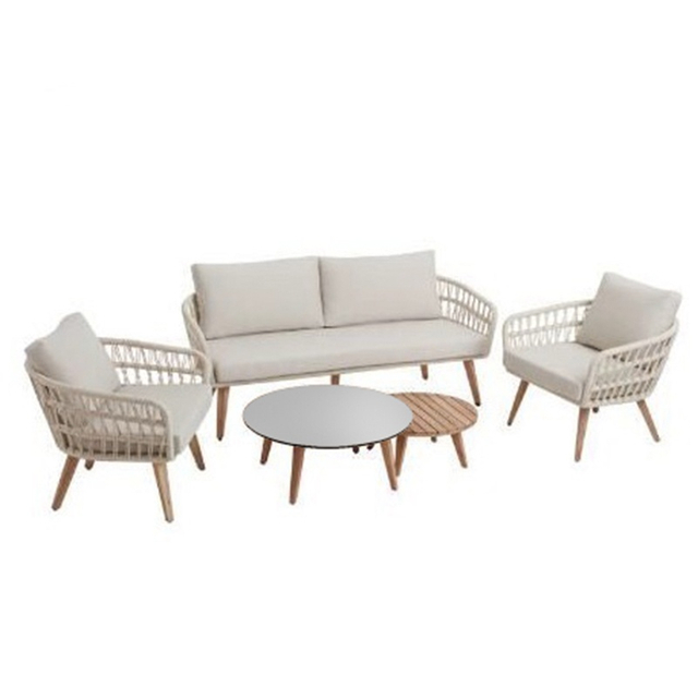 Prix ​​d'usine NOUVEAU SOFA DE PATIO DE PERNE DE COIN EXTÉRIEUR en bois