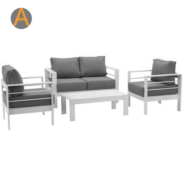 Patio de blanc en aluminium Whitel Sofa de jardin modulaire pour balcon