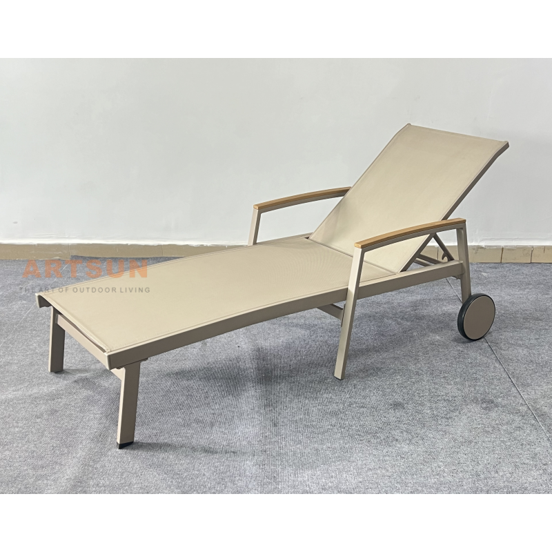 Piscine allongée en aluminium extérieur salon chaise à la plage avec accoudoir