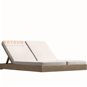 Wholesale Hotel Resort Beach Teak Wood Double chaise salon