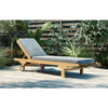 Lounger solaire inclinable en bois de teck de qualité premium pour spa
