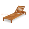 Lounger Sun Sun en teck solide avec dossier réglable pour une utilisation en plein air