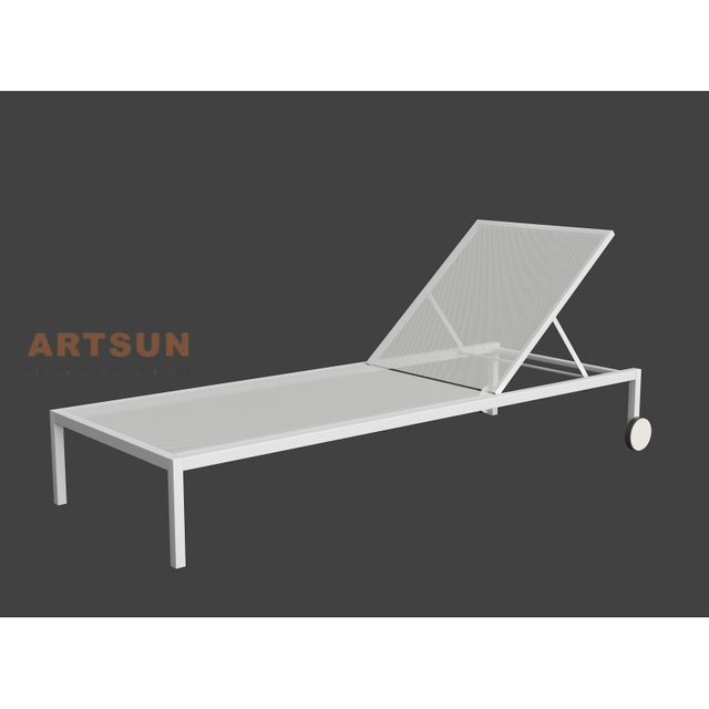 Lounger de plage en aluminium réglable pour la piscine et l'utilisation du patio