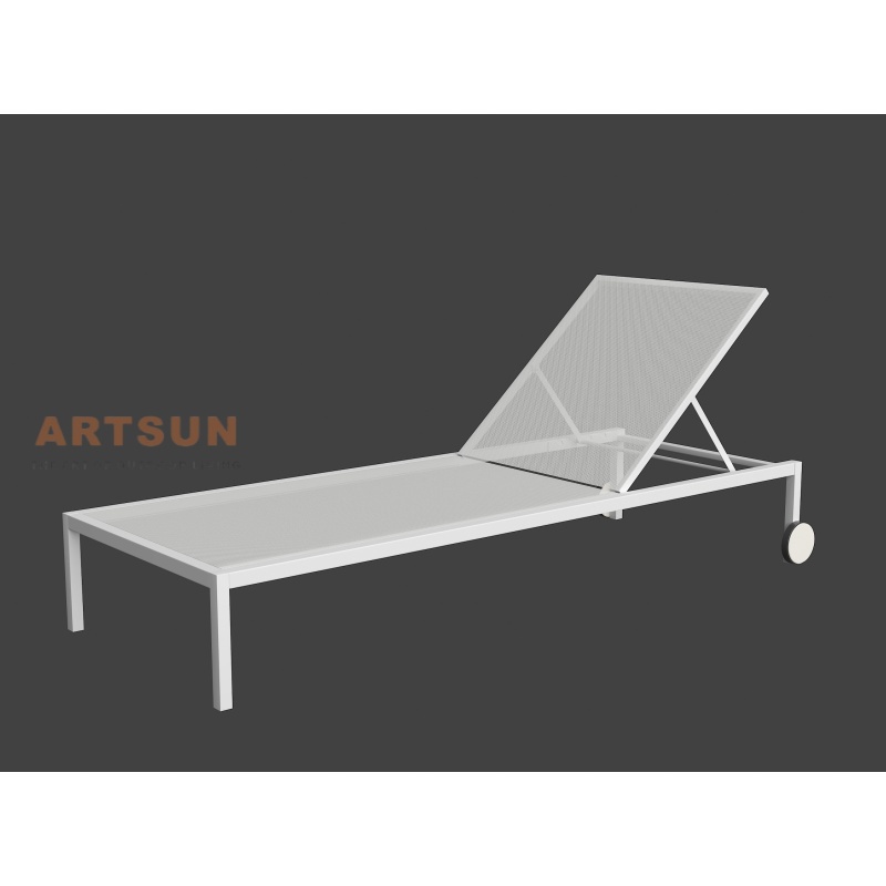 Lounger de plage en aluminium réglable pour la piscine et l'utilisation du patio