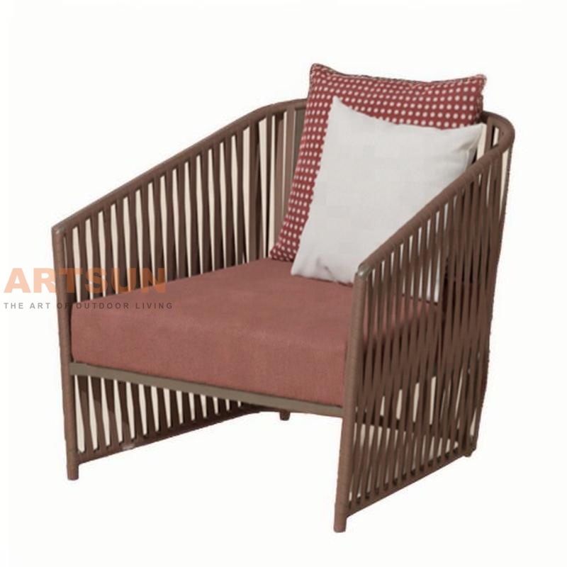 Chaise de canapé en corde synthétique tissée d'extérieur, pour balcon de Patio moderne