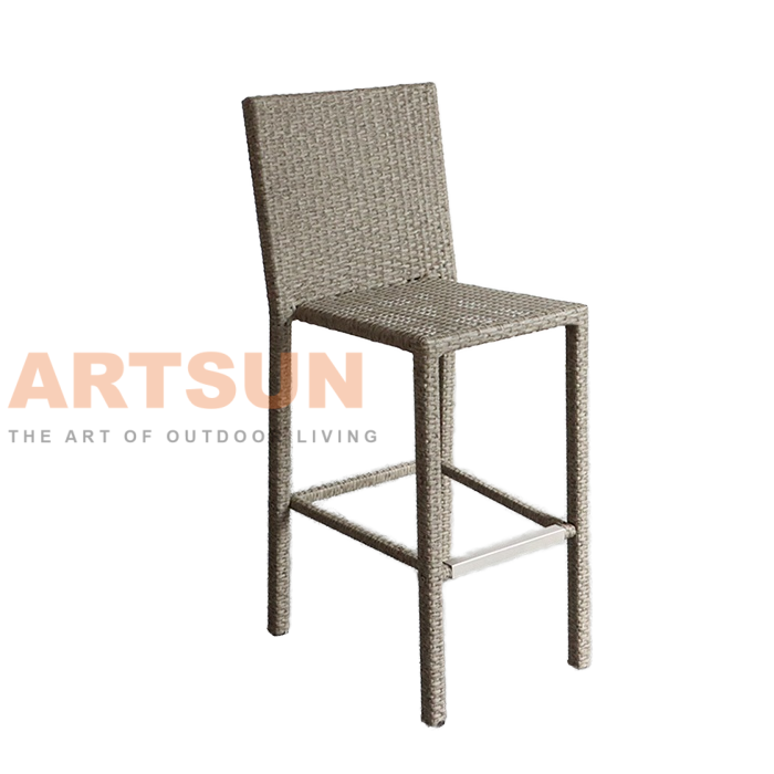 Tabouret de comptoir extérieur en corde, chaise de Bar élégante avec cadre en aluminium pour balcon et terrasse