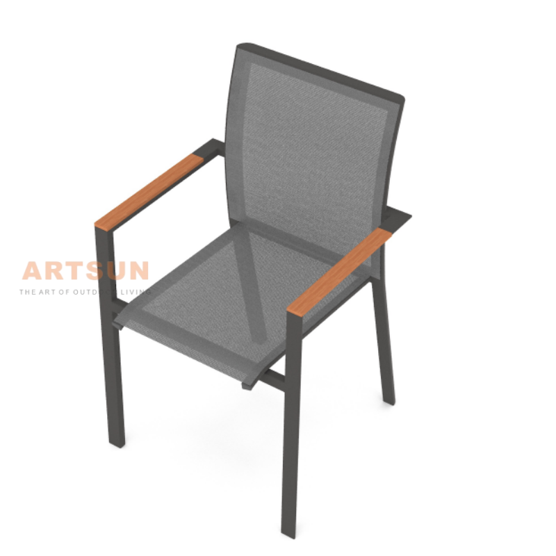 Design moderne chaise extérieure jardin en aluminium empilable pour café