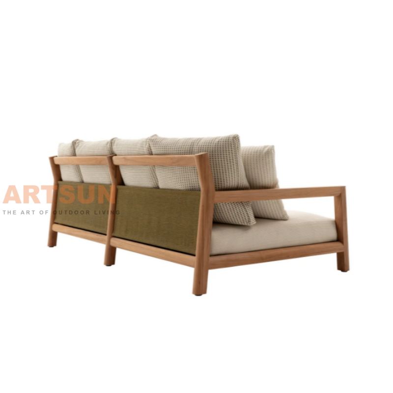 Sofa extérieur en bois sectionnel de luxe pour chambre d'attente