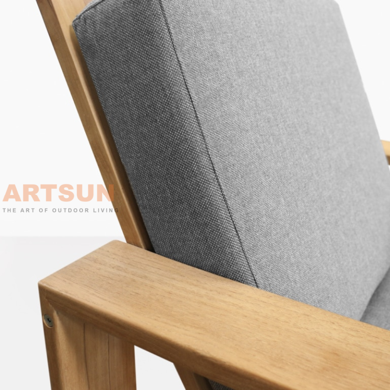 Ensemble de canapé d'extérieur moderne en bois de teck avec coussins