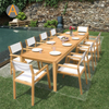 Ensemble de table à manger extérieure en bois en bois rectangulaire robuste