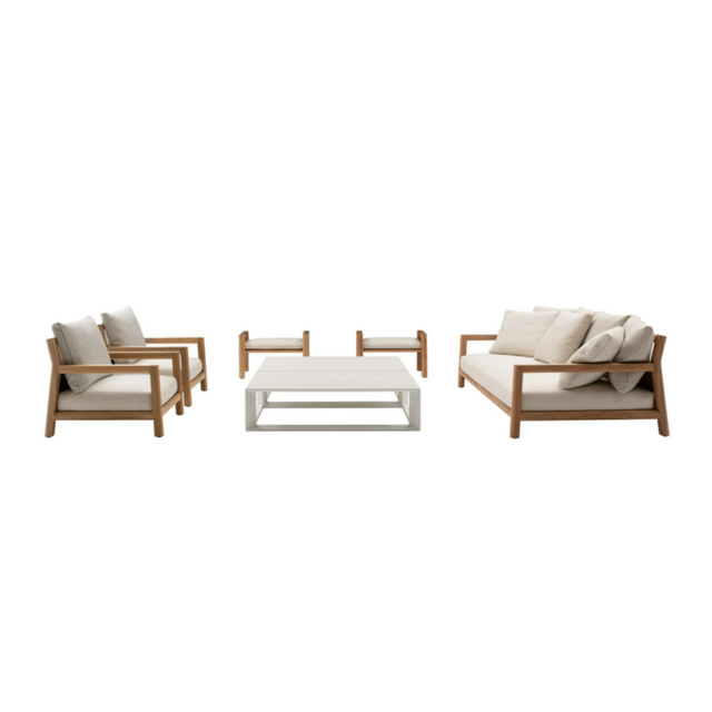 Sofa extérieur en bois sectionnel de luxe pour chambre d'attente