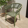 Chaise de corde de tissage de jardin à accoudoir en rotin pour restauration en plein air