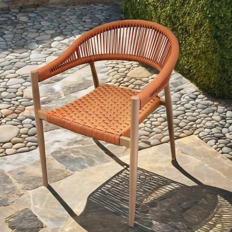 Roard Garden tissage chaise de corde extérieure pour restauration en plein air