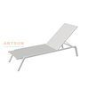 Lounger de plage en aluminium réglable pour la piscine et l'utilisation du patio