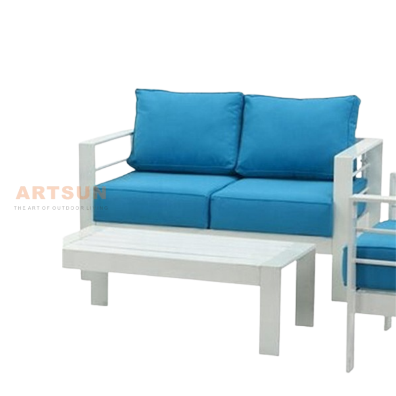 Patio de blanc en aluminium Whitel Sofa de jardin modulaire pour balcon