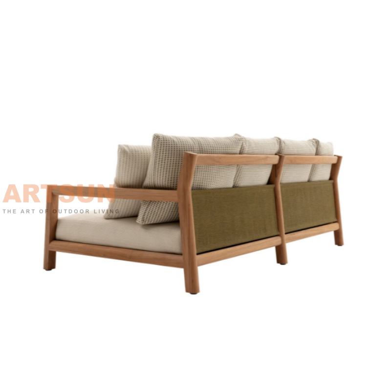 Sofa extérieur en bois sectionnel de luxe pour chambre d'attente