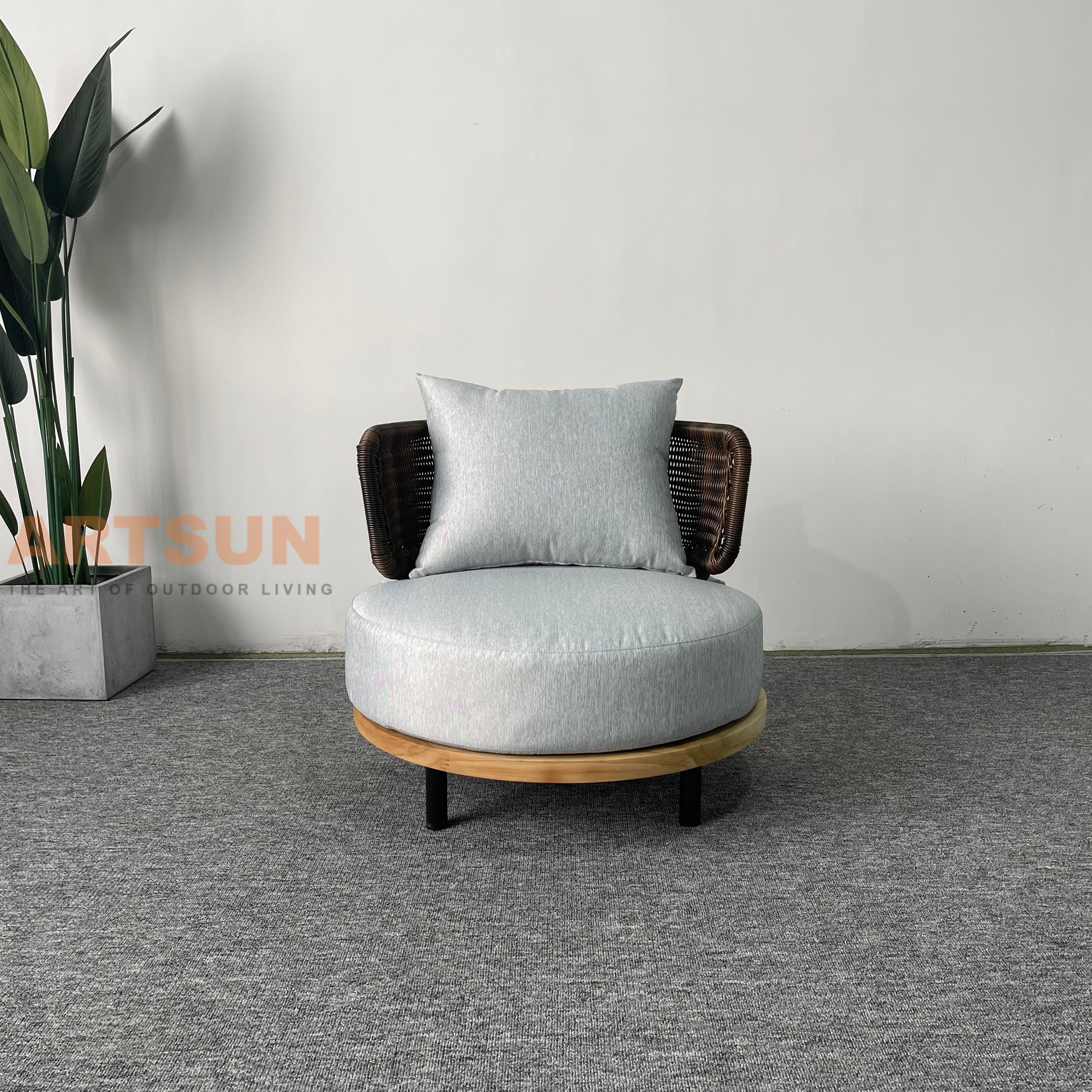 Ensemble canapé de jardin en osier en rotin de haute qualité avec coussin