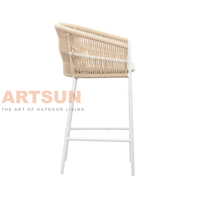 Ensemble de table de table de barre de patio tissé de corde le plus favorable