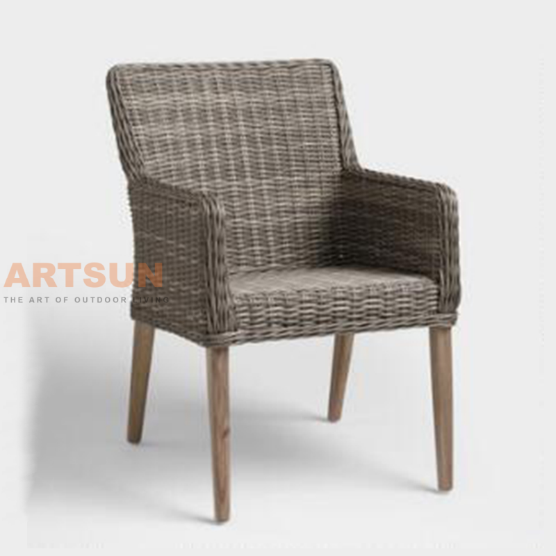  Chaise en osier de jardin extérieur pour terrasse de l'arrière-cour