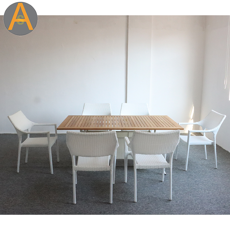 Ensemble de table de jardin en osier en rotin haute performance