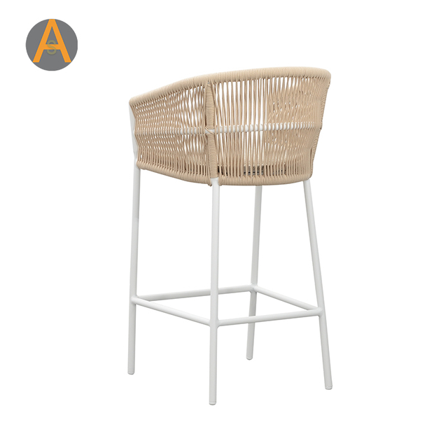 Ensemble de table de table de barre de patio tissé de corde le plus favorable