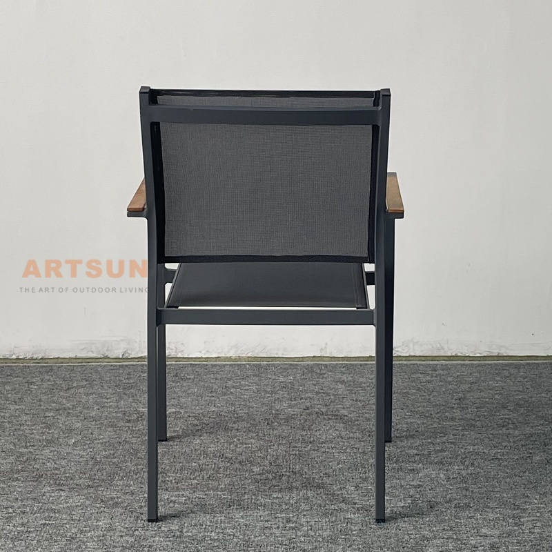 Chaises de salle à manger empilables de design respirant pour la cour
