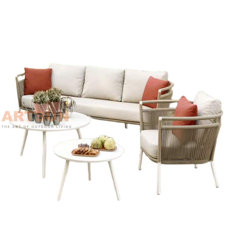Vente chaude en aluminium sectionnel SOFF de jardin en plein air avec table basse