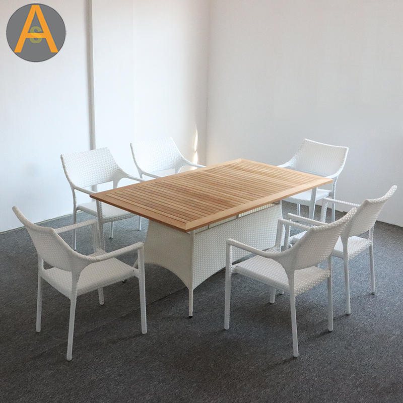 Ensemble de table de jardin en osier en rotin haute performance