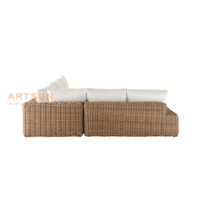 Sofa de jardin en osier en gros rotinage pour extérieur