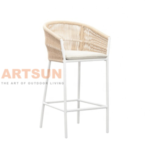 Ensemble de table de table de barre de patio tissé de corde le plus favorable