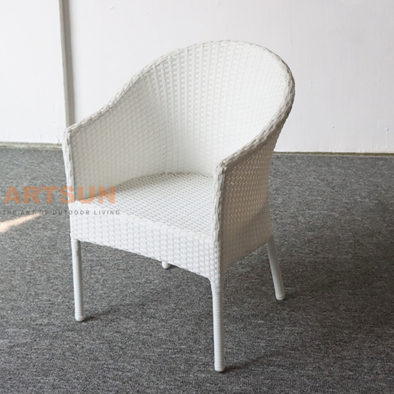 Chaise blanche de patio en osier de haute qualité pour jardin