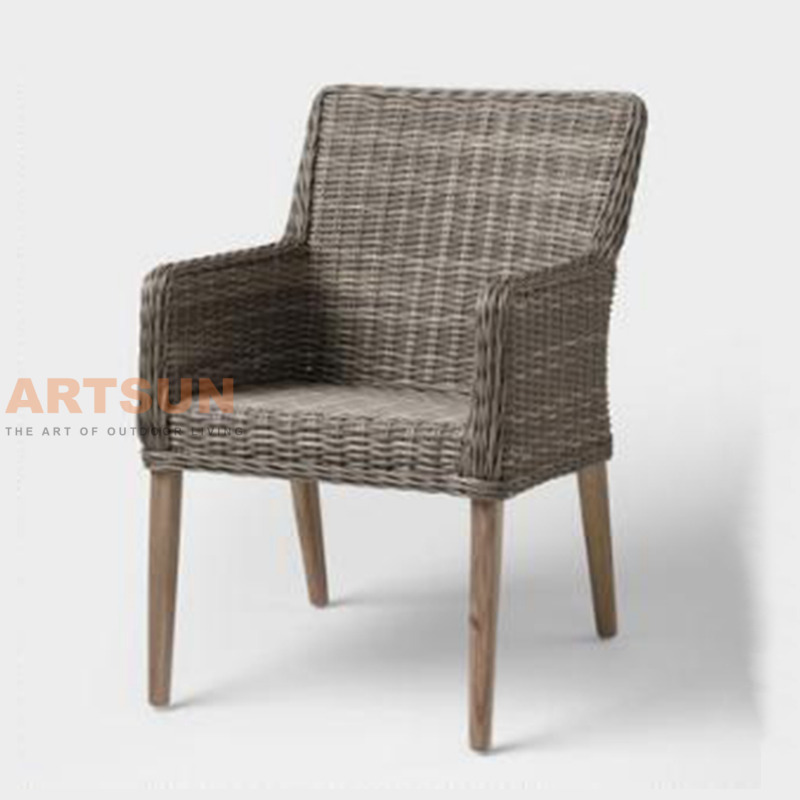  Chaise en osier de jardin extérieur pour terrasse de l'arrière-cour