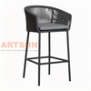 Chaise de bar d'extérieur de luxe avec corde tissée à la main et siège confortable
