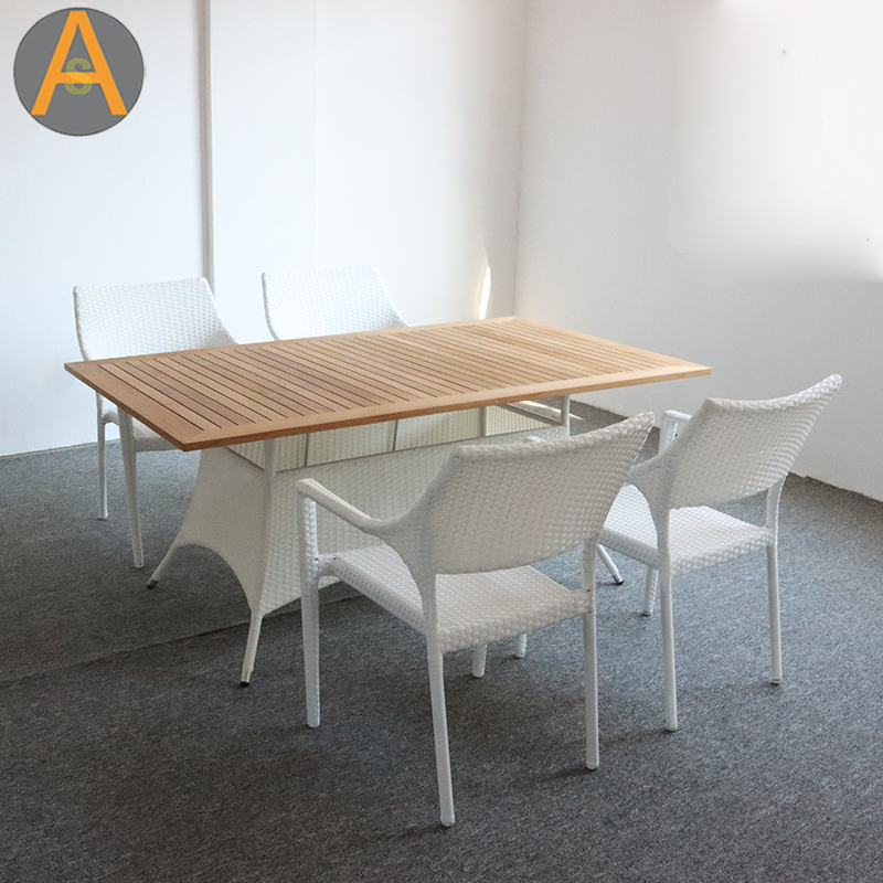 Ensemble de table de jardin en osier en rotin haute performance