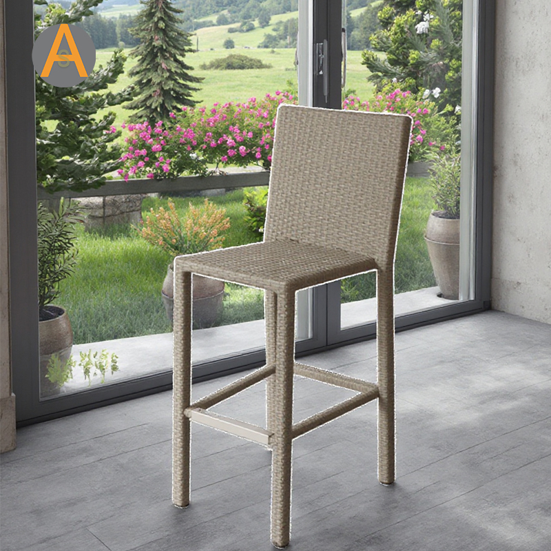 Chaise de bar High Bar à roteur en osier direct d'usine pour extérieur
