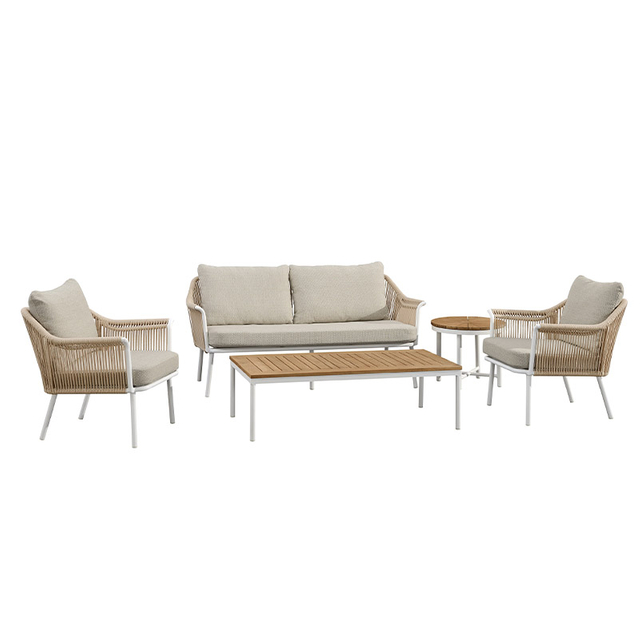 Ensemble de canapé de jardin tissé de la corde d'extérieur en vente