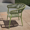 Chaise de corde de tissage de jardin à accoudoir en rotin pour restauration en plein air