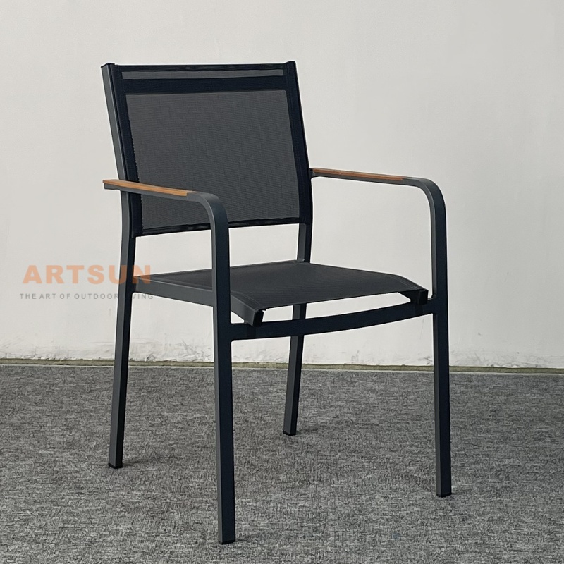 Chaises de salle à manger empilables de design respirant pour la cour