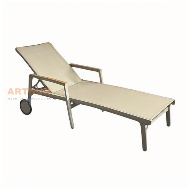 Piscine allongée en aluminium extérieur salon chaise à la plage avec accoudoir