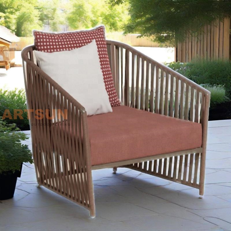 Chaise de canapé en corde synthétique tissée d'extérieur, pour balcon de Patio moderne