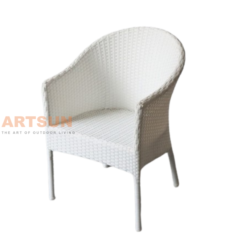 Chaise blanche de patio en osier de haute qualité pour jardin