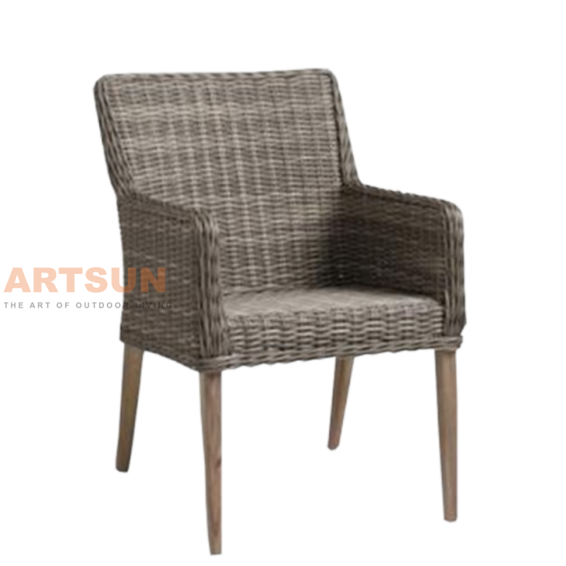  Chaise en osier de jardin extérieur pour terrasse de l'arrière-cour